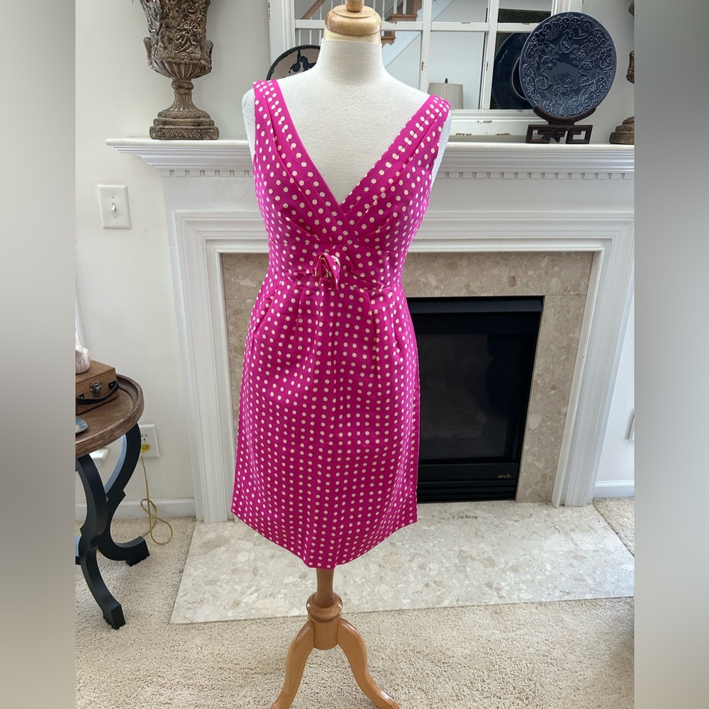 J Crew Pink Polka Dot Dress